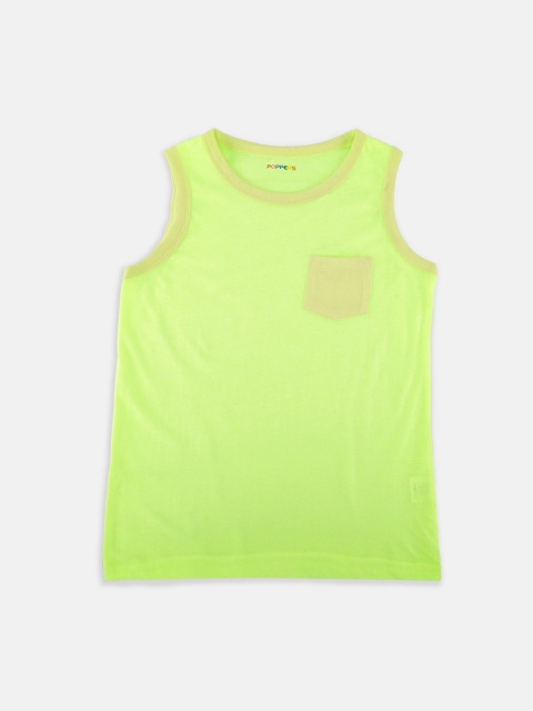 POPPERS by Pantaloons Boys Fluorescent Green Solid Innerwear Vest