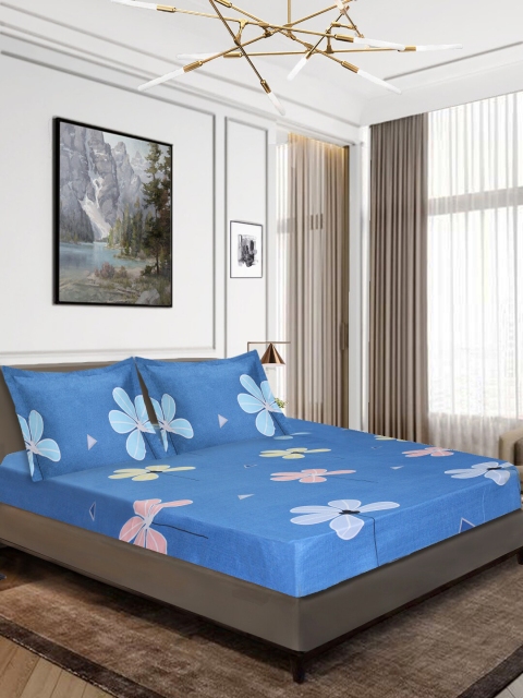 Aura Blue & Peach-Coloured Floral 160 TC Polyester 1 Queen Bedsheet with 2 Pillow Covers
Aura Blue & Peach-Coloured Floral 160 TC Polyester 1 Queen Bedsheet with 2 Pillow Covers