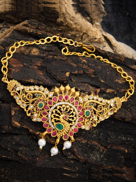 Alankruthi Gold-Plated Temple Armlet Bracelet