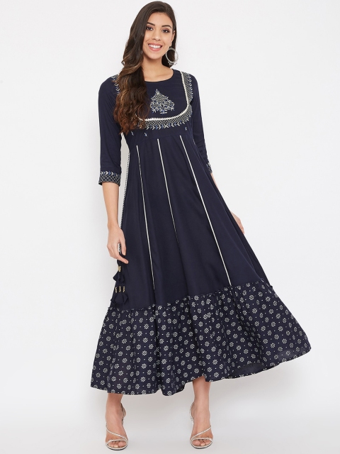 Prakhya Women Blue Printed Kurta