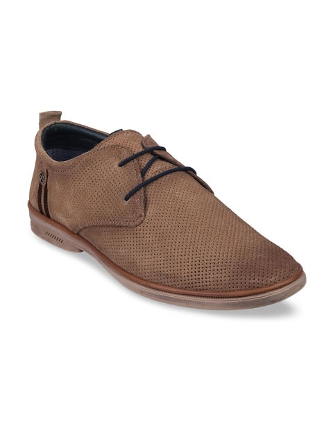 Metro Men Brown Suede Solid Derbys