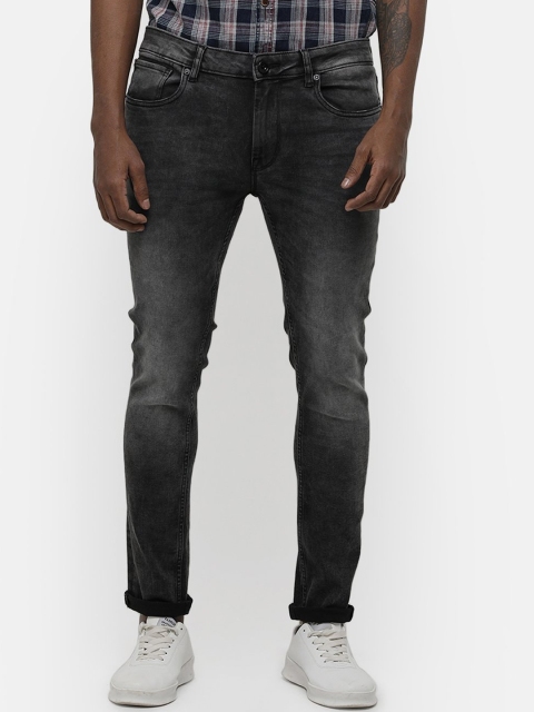Voi Jeans Men Charcoal Skinny Fit Low-Rise Clean Look Jeans