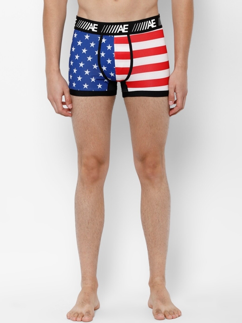 AMERICAN EAGLE OUTFITTERS Men Red & Blue Printed Trunks WEA0231003900