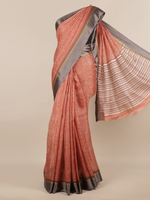 Pothys Rust Printed Jute Silk Saree 
Pothys Rust Printed Jute Silk Saree