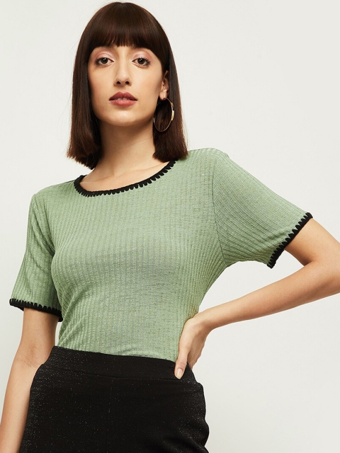 Max Green Self Design Regular Top