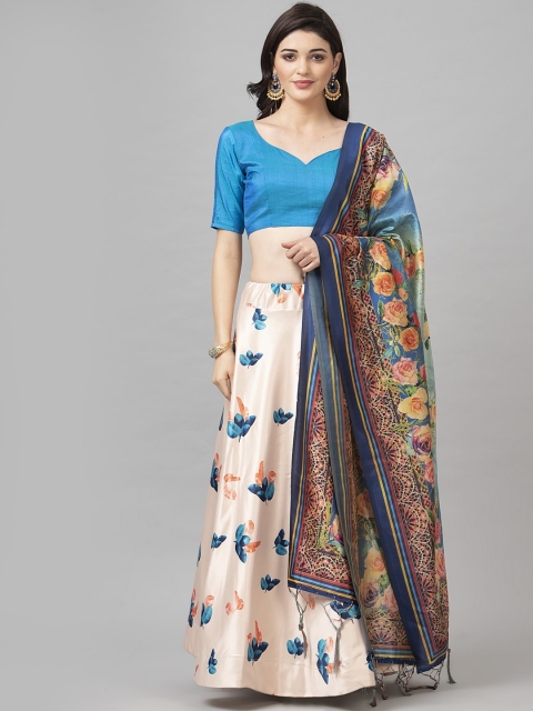 Satrani Cream-Coloured & Blue Solid Semi-Stitched Lehenga & Unstitched Blouse with Dupatta
Satrani Cream-Coloured & Blue Solid Semi-Stitched Lehenga & Unstitched Blouse with Dupatta