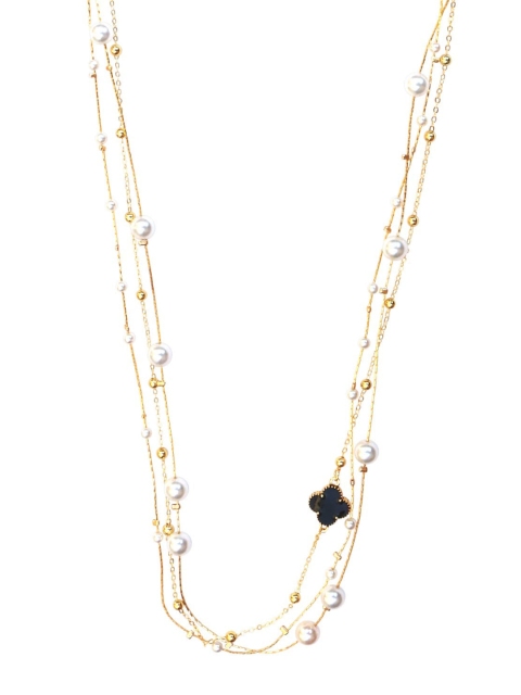 Foxy Sperks Gold-Toned & White Metal Layered Chain