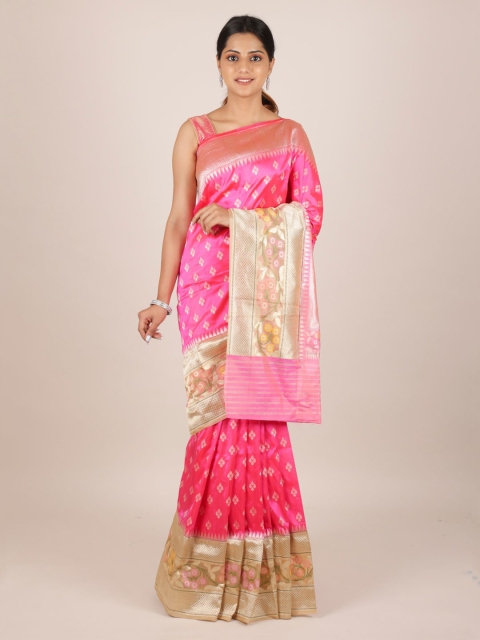 Pothys Pink Pure Silk Woven Design Banarasi Saree