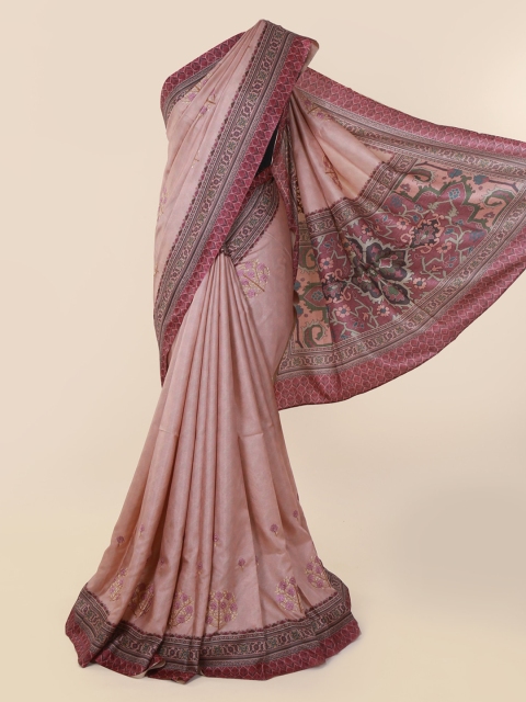 Pothys Pink Printed Jute Cotton Saree