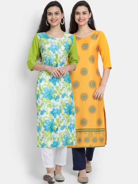 7threads women Pack Of 2 multicoloured kurta, Blue