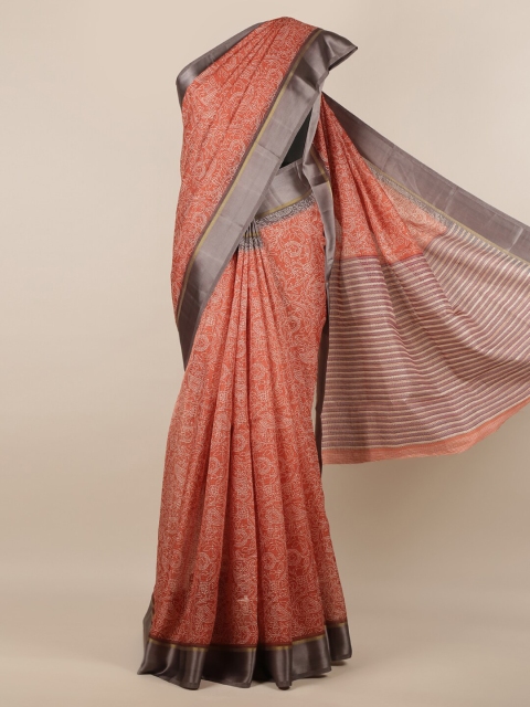 Pothys Rust Woven Design Jute Silk Saree