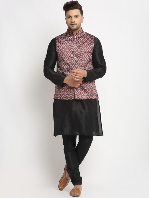 Benstoke Men Black Solid Kurta with Pyjamas