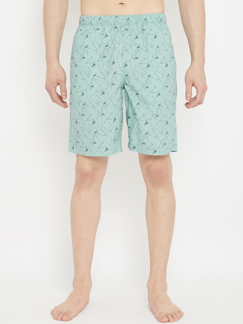 Crimsoune Club Men Green Printed Lounge Shorts