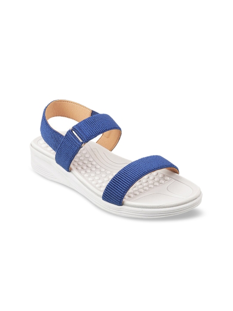 Mochi Women Blue Solid Comfort Heels