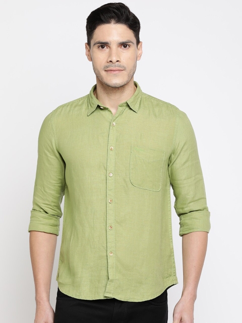 Pepe Jeans Men Blue Regular Fit Solid Casual Shirt