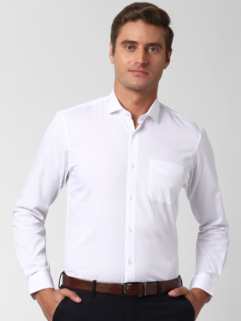 Peter England Men White Slim Fit Solid Formal Shirt