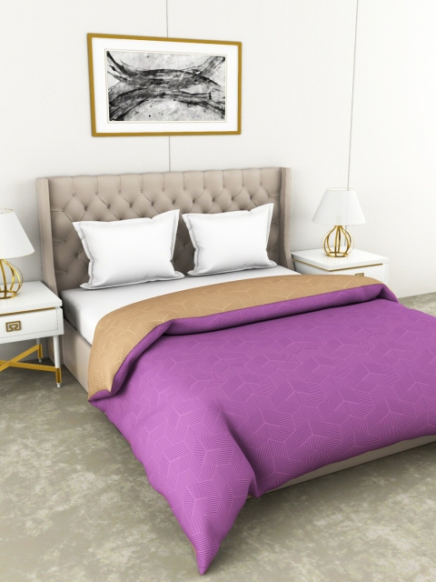 BIANCA Purple & Brown Abstract AC Room 120 GSM Double Bed Comforter