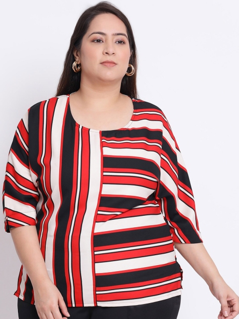 Oxolloxo Women Multicoloured Striped Regular Top, Multi