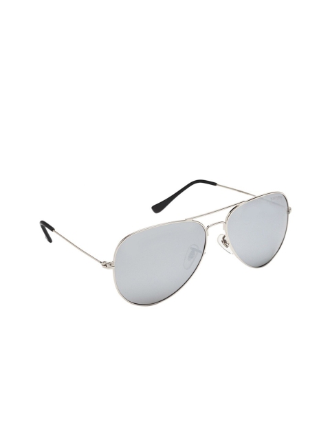 Marc Louis Unisex Silver-Toned Lens Aviator Sunglasses With UV Protected Lens P3026
