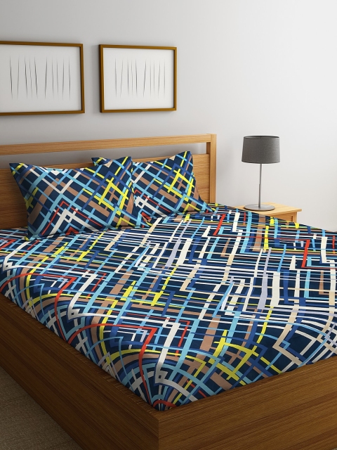 NEUDIS Navy Blue & Yellow Striped 180 TC Polycotton 1 King Bedsheet with 2 Pillow Covers
NEUDIS Navy Blue & Yellow Striped 180 TC Polycotton 1 King Bedsheet with 2 Pillow Covers