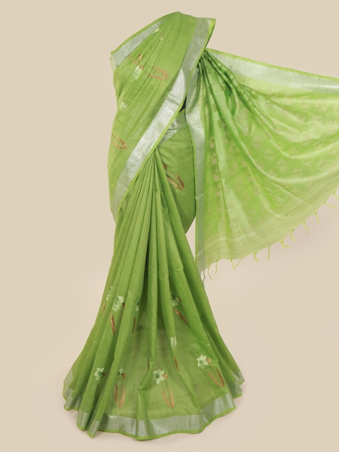 Pothys Green Woven Design Jute Cotton Saree