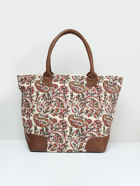 max Beige Printed Tote Bag