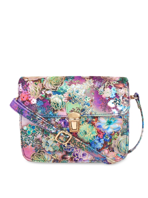 Spice Art Women Purple & Blue Floral Printed Fanny Pack