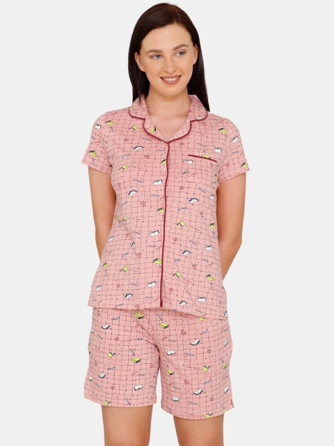 Zivame Women Pink Abstract