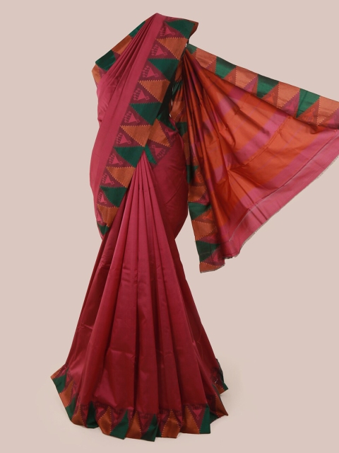 Pothys Pink Solid Art Silk Saree
