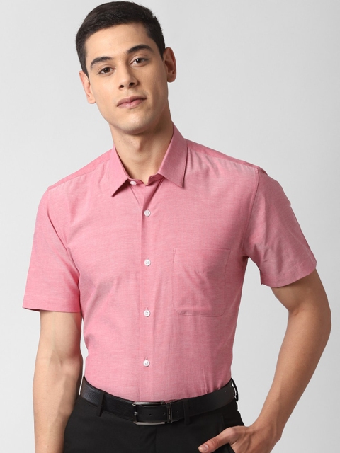 Peter England Men Pink Slim Fit Solid Casual Shirt