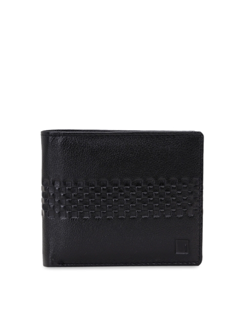 Impulse Men Black Textured Two Fold Wallet