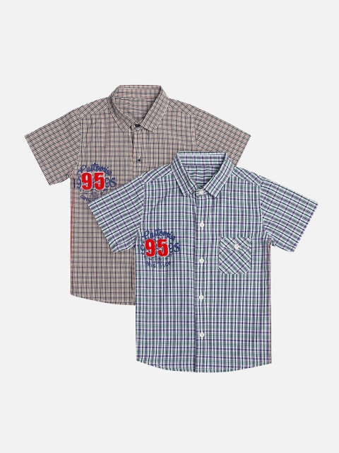 Bodycare First Boys Multicoloured Slim Fit Checked Casual Shirt, Multi