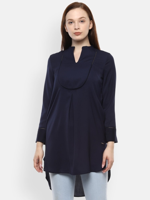 Van Heusen Woman Navy Blue Solid Tunic