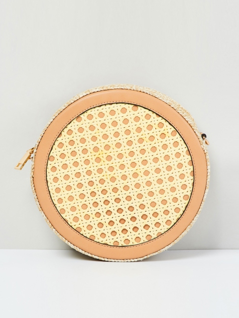max Beige Solid Sling Bag