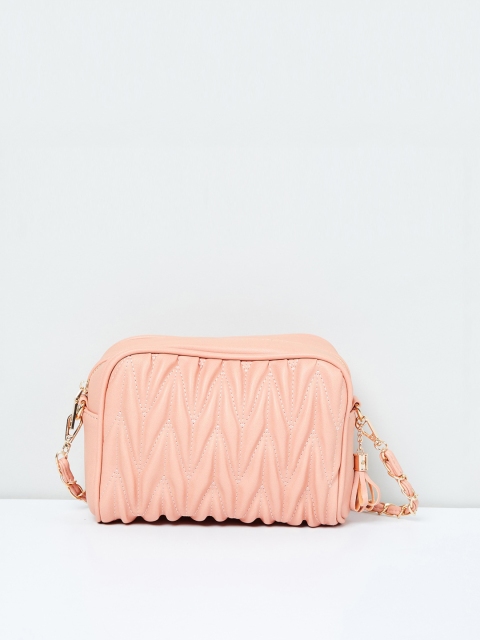 max Pink Self Design Sling Bag