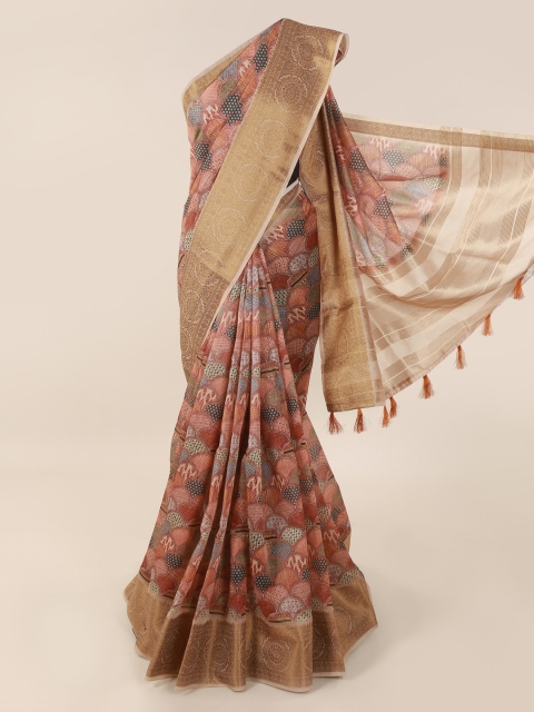 Pothys Multicoloured Printed Cotton Blend Saree, Multi