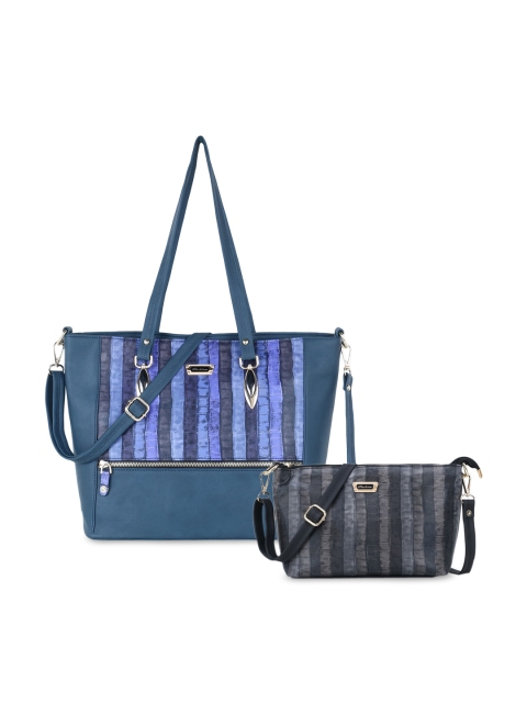 WOMEN MARKS Blue Textured Shoulder Bag Combo