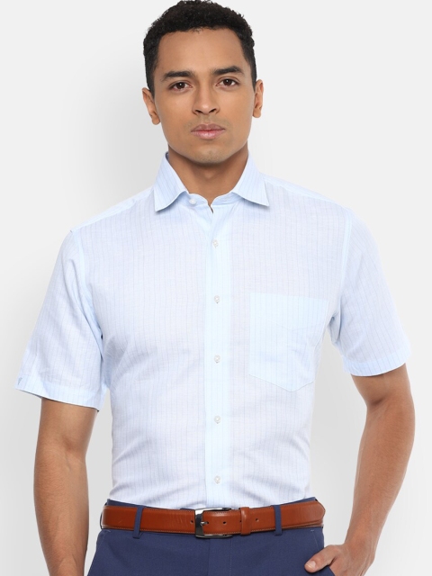 Van Heusen Men Blue Regular Fit Striped Formal Shirt