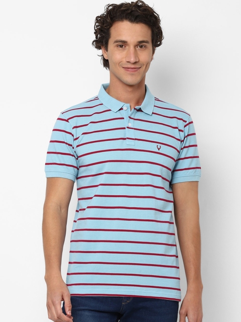 Allen Solly Men Blue & Red Striped Polo Collar T-shirt