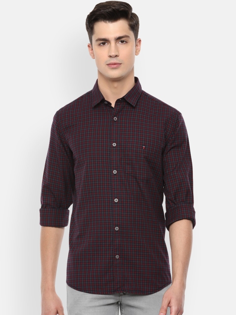 Louis Philippe Sport Men Red Checked Casual Shirt