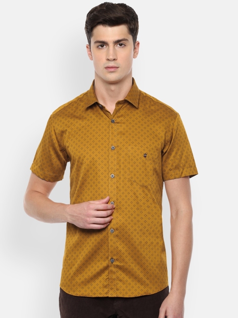 Louis Philippe Sport Men Yellow Printed Casual Shirt