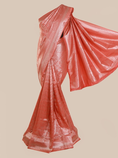Pothys Peach-Coloured Pure Silk Woven Design Banarasi Saree