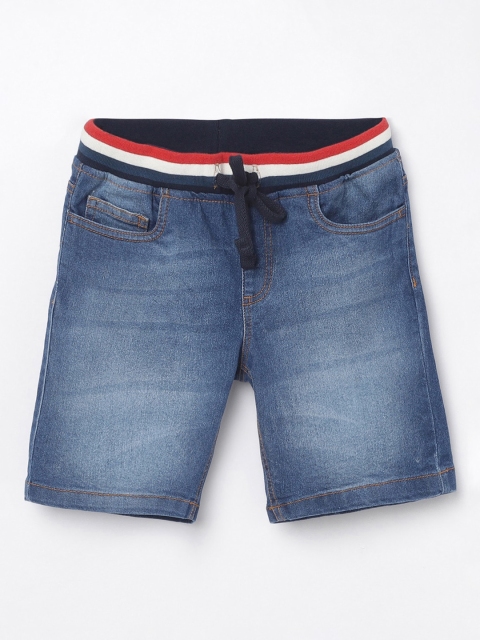 Fame Forever by Lifestyle Girls Navy Blue Washed Regular Fit Denim Shorts