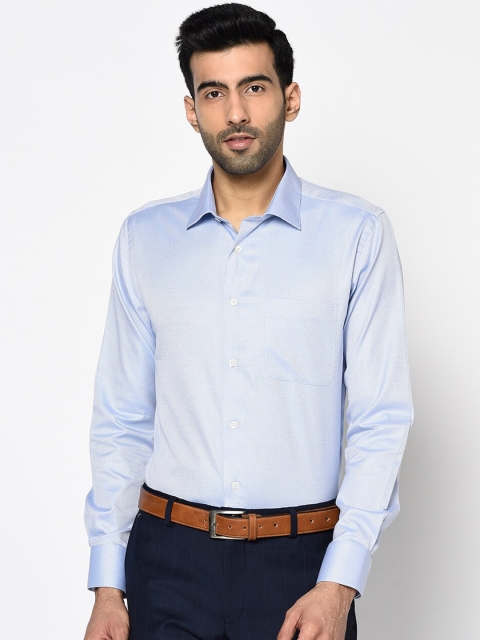 Blackberrys Men Blue Slim Fit Self Design Casual Shirt