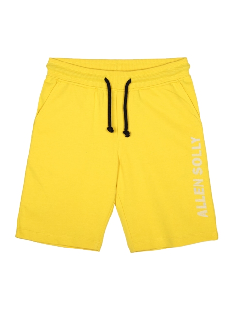 Allen Solly Junior Boys Yellow Solid Regular Fit Regular Shorts