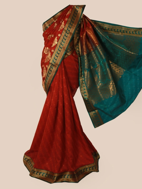 Pothys Maroon Woven Design Art Silk Saree