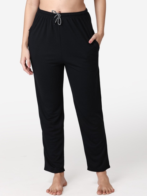 ABELINO Women Black Solid Lounge Pants