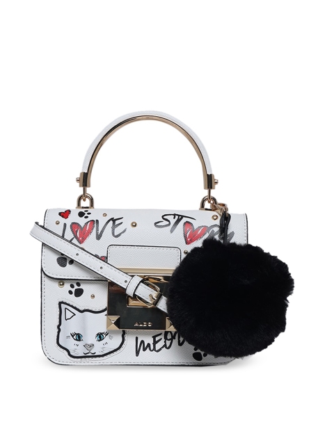 ALDO White Textured Handheld Bag