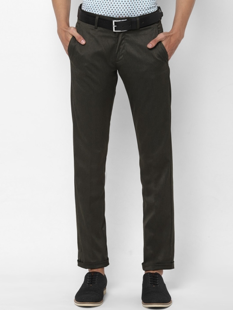 Allen Solly Men Grey Slim Fit Solid Regular Trousers