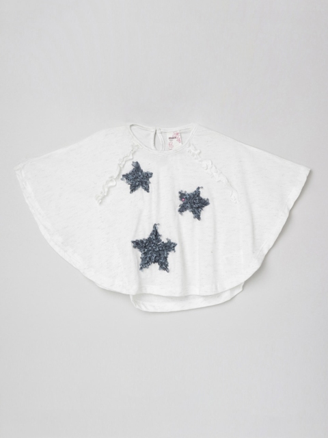 max Cream-Coloured Geometric Embroidered Kaftan Top